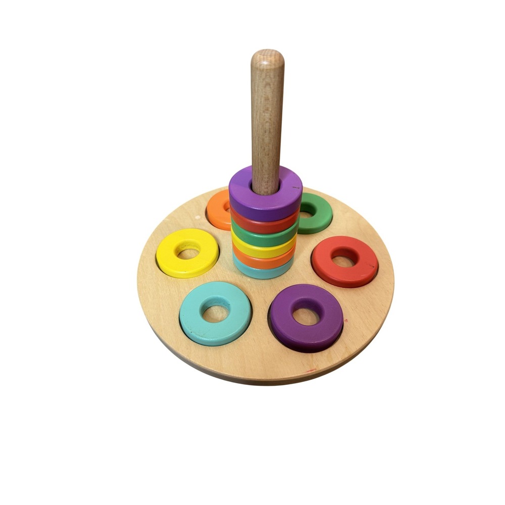 Lovevery Wooden‎ Stacking Rings Toy Montessori Toddler Multicolor Set Of 12
